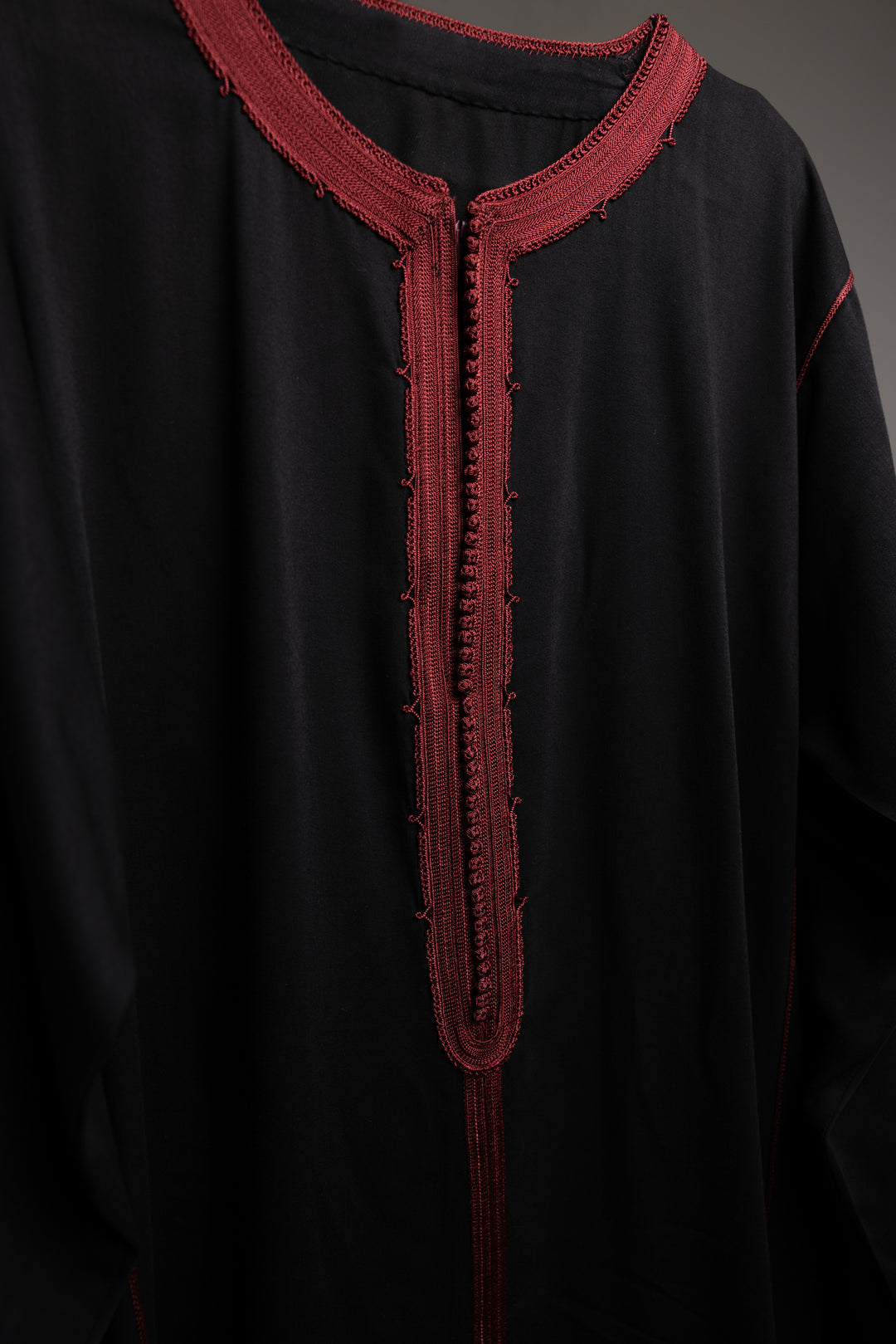 Caftan Men Fes Classic Black Burgundy